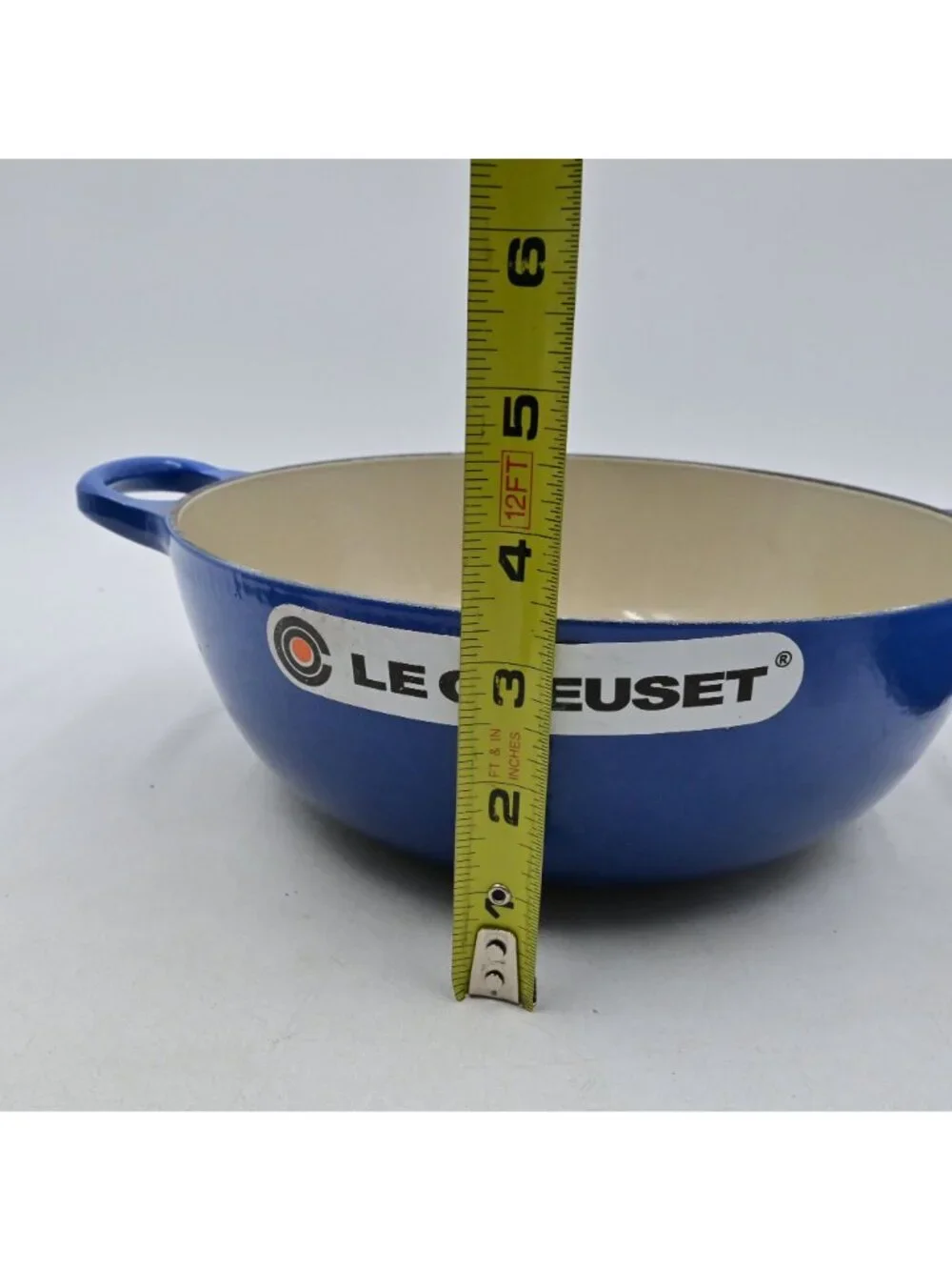 Le Creuset Enameled Cast Iron Blue Marmite Soup Pot Cookware Lid Screw Missing
